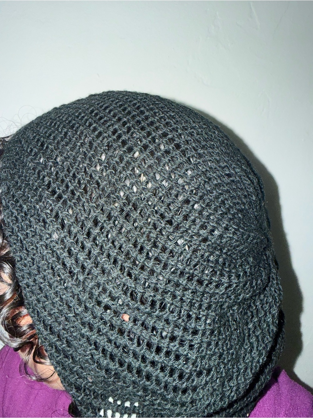 Set of 2 Black and grey Crochet Slouchy Beanie Hat - Women Accessories